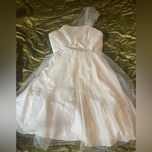 Unique Vintage Glitter White Dress